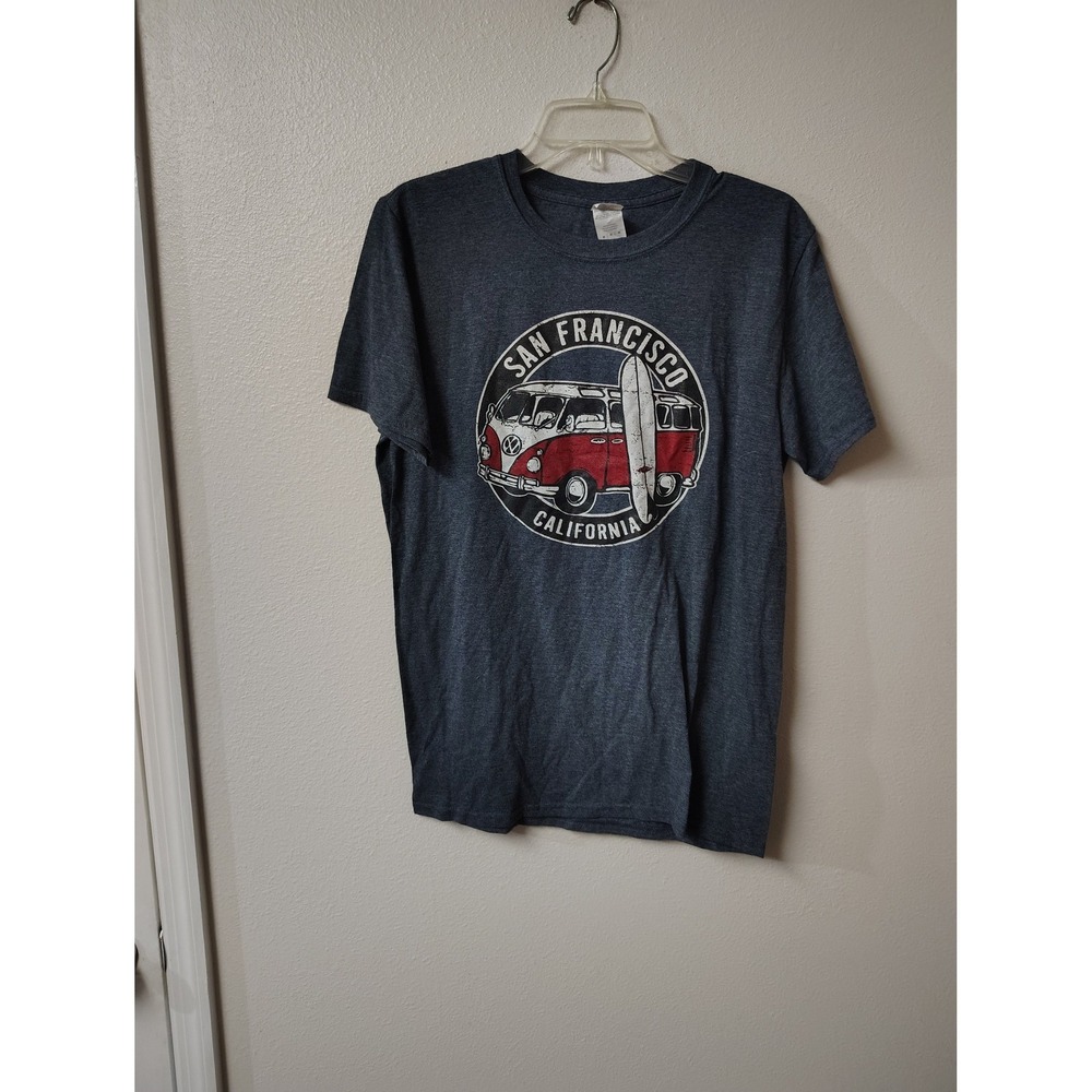 Gildan Softstyle Mens San Francisco California VW Bus Surfboard Graphic Tee M‎